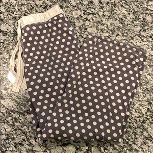 Aerie Gray and White Polka Dot Sleep Pants